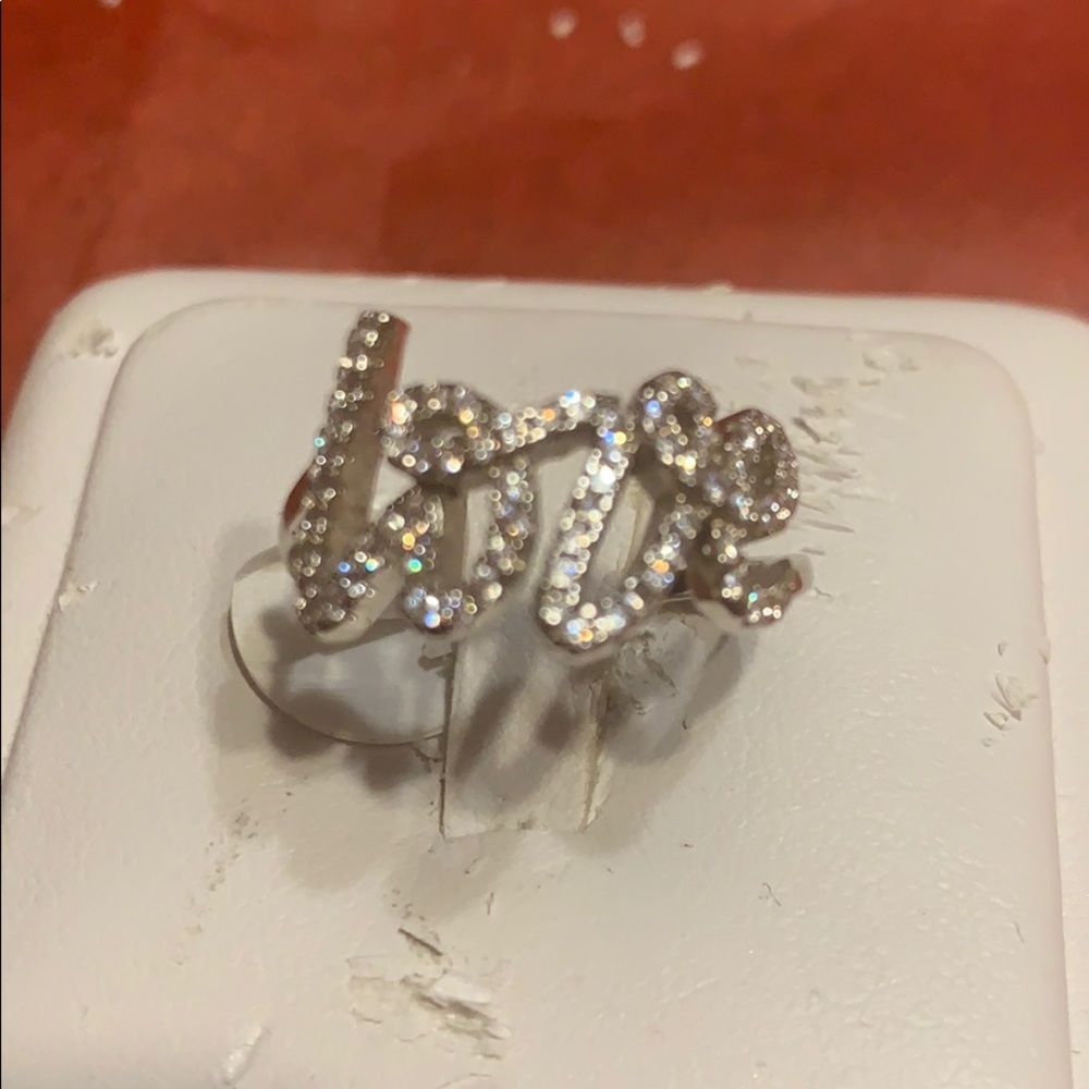 Silver love ring